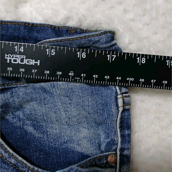 Men's Distressed Jeans with Native American Chief Head Embroidery 36 StreetWear - Picture 10 of 14